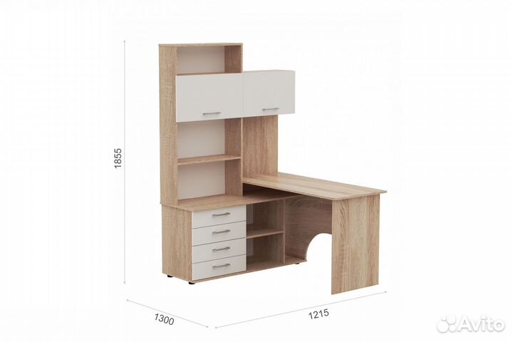 Письменный стол Гарвард угловой с надставкой 120 л