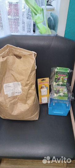 Волнистый попугай с клеткой