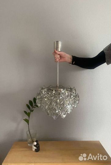 Винтажная хрустальная люстра Искра СССР светильник