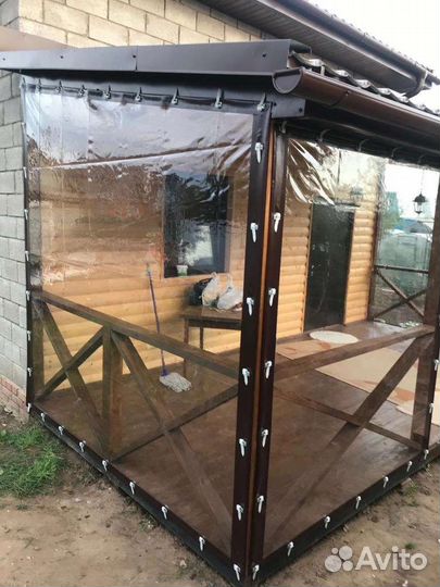 Мягкие панорамные окна на беседку