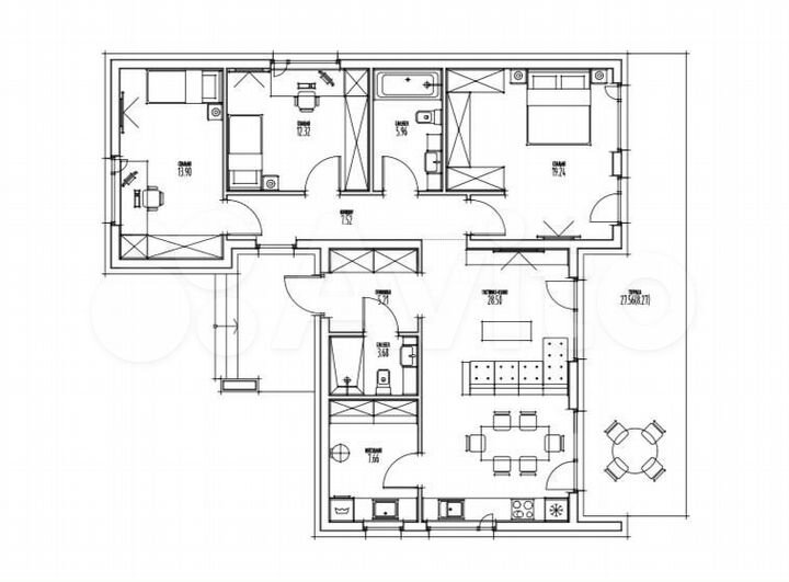 Дом 100 м² на участке 6 сот.