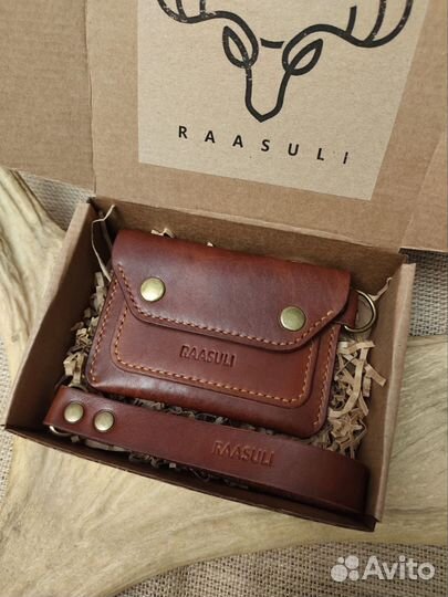 Хипстерский кошелёк картхолдер кожаный handmade