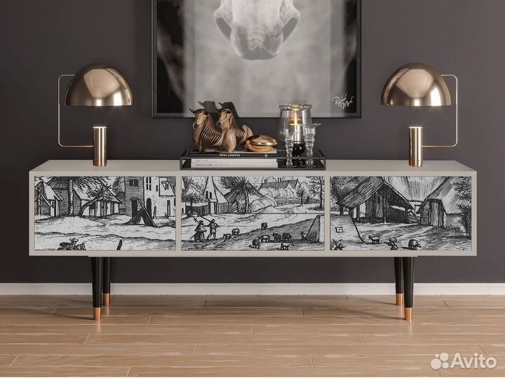 Тв-тумба T4 - Сатин - Country Village With Sheep