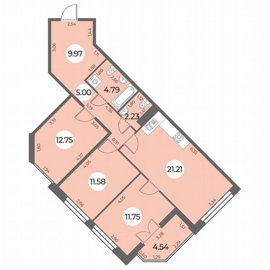 3-к. квартира, 81 м², 8/24 эт.