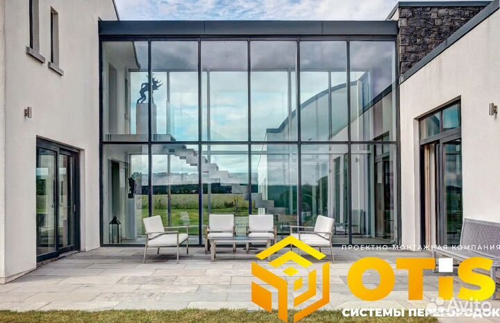 Остекление Фасадов/Безрамная сдвижная система