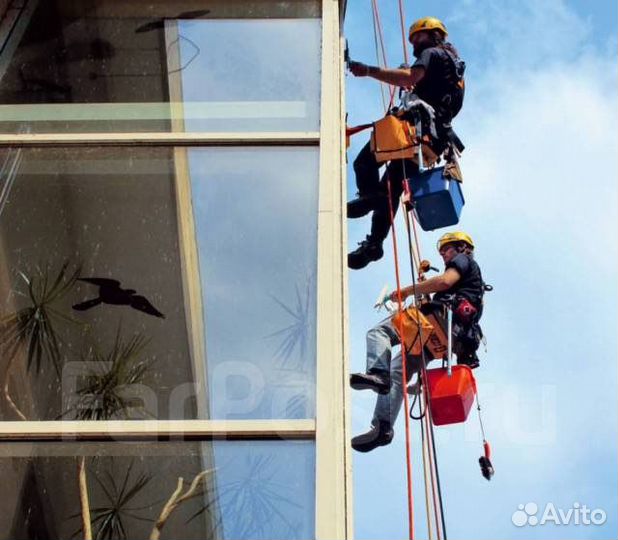 Чистка снега с крыш, высотные работы