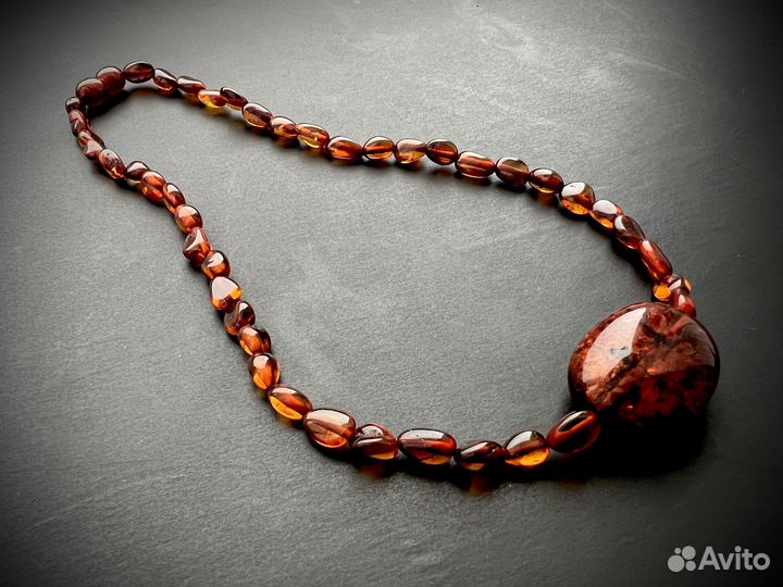 Чокер из натурального янтаря 40 см