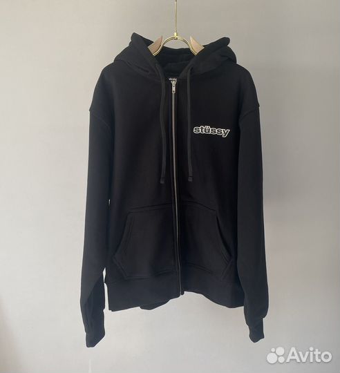 Зип худи Stussy черная оригинал