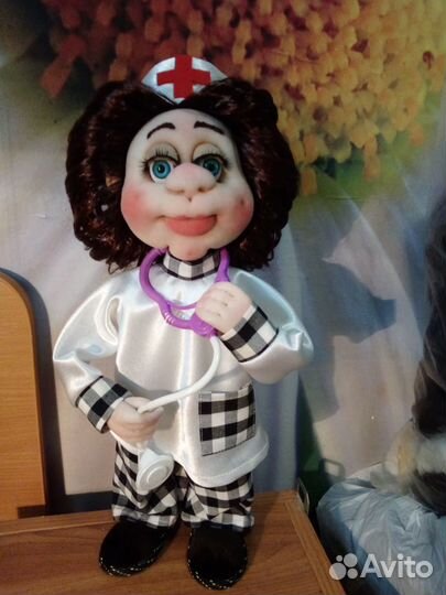 2 куклы.Ведьмочка и Врач ручной работы