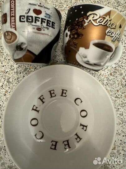 Чашка с блюдцем + подставка новые
