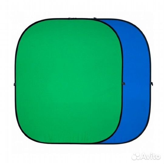 Складной фон хромакей 240х240 см синий/зелёный