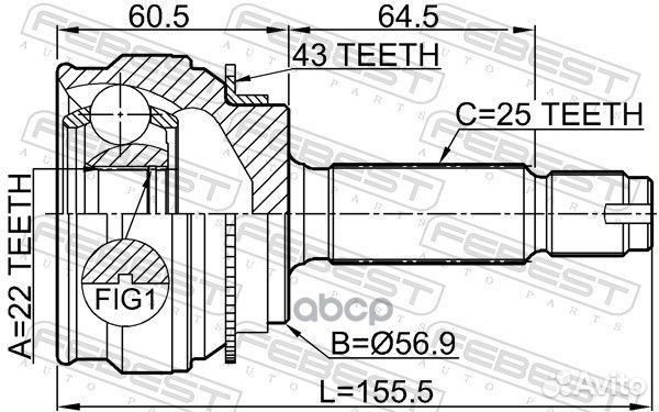 Шрус внешний перед прав/лев 0410CSA43 Febest