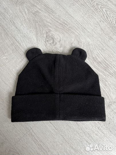 Button blue шапка черная флис