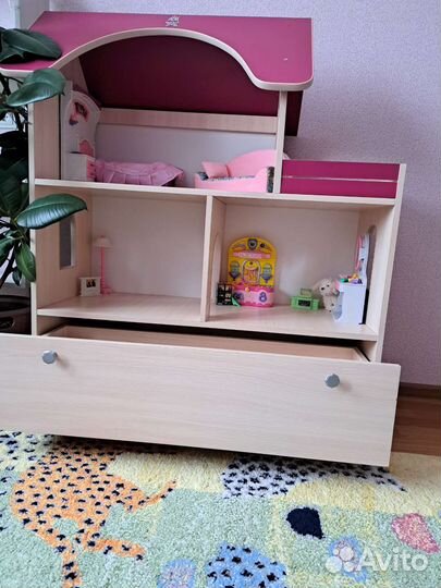 Дом для барби с ящиком для игрушек