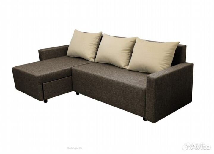 Угловой диван Шерри коричневый