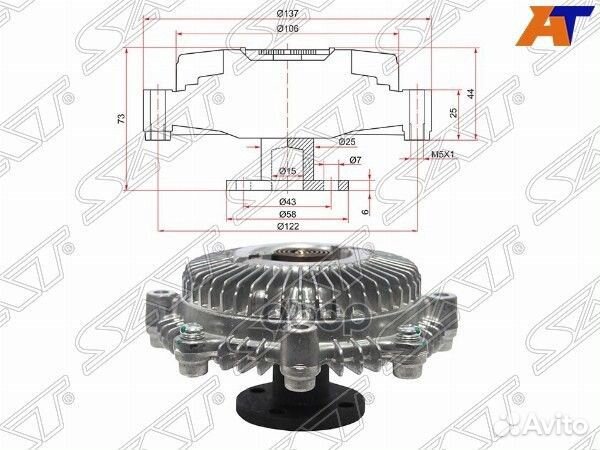 Вискомуфта toyota townace,dyna,hiace,hilux,2Y#