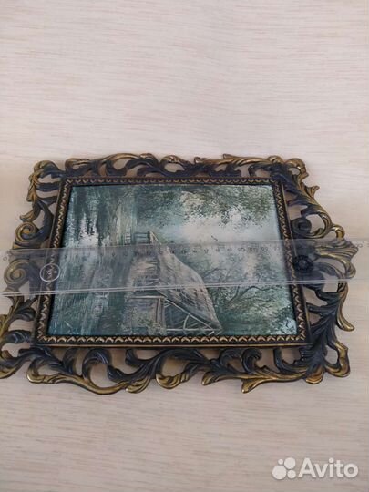 Панно/бронзовая рамка шелкография
