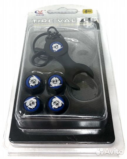 Колпачки на ниппеля - Mechelin (с ключом/разные цв