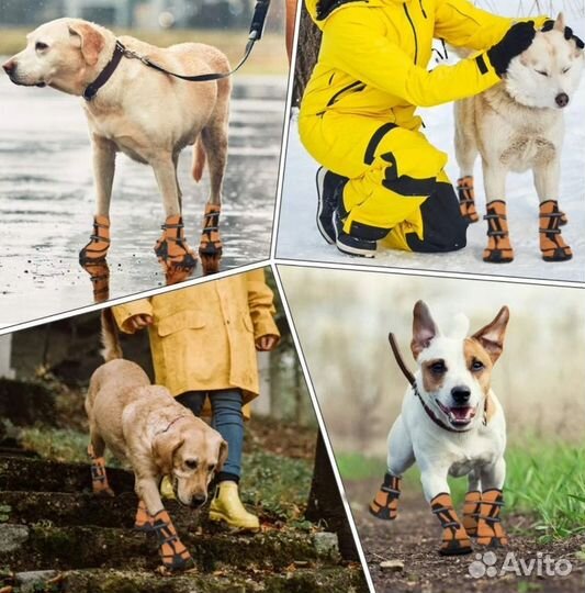 Собд58. Теплые ботинки для собак