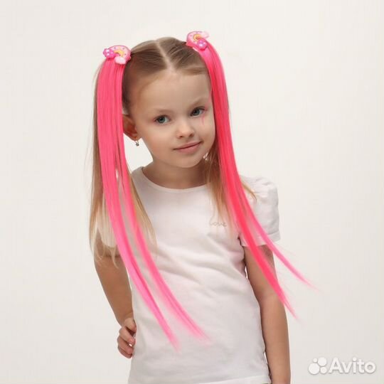 Набор накладных локонов «радуга», прямой волос, на