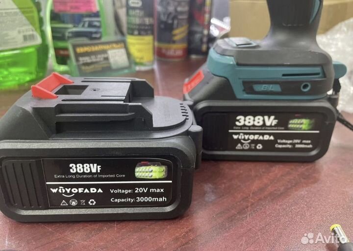 Шуруповерт для ледобура + 2 акб мощный