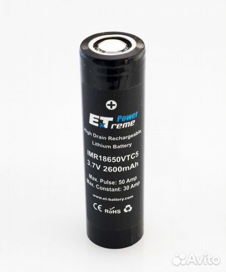 Аккумулятор ET IMR18650VTC5 высокотоковый Li-Ion