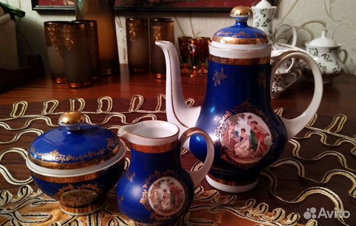 Сервиз кофейный с позолотой 6 персон