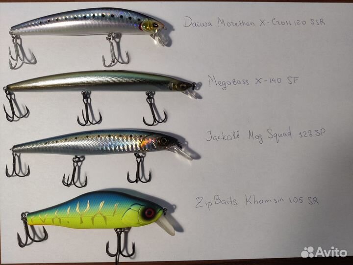Воблеры Khamsin 105, Mag Squad 128, X-140, X-Cross