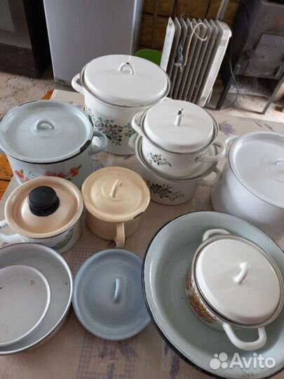 Кастрюля эмалированная СССР бу