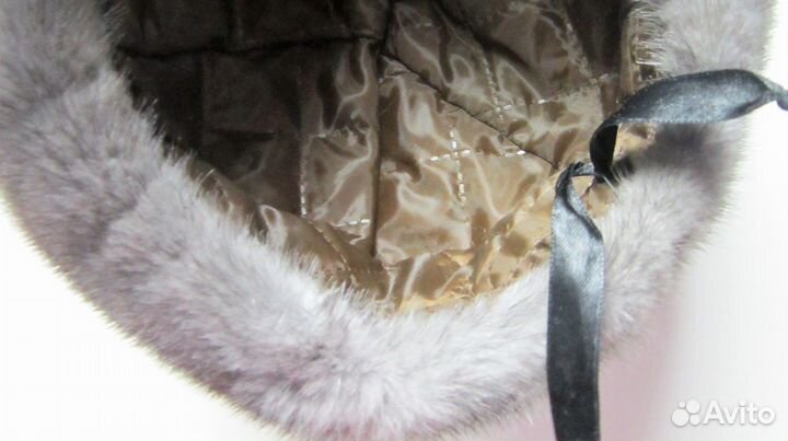 Шапка женская, из норка голубая