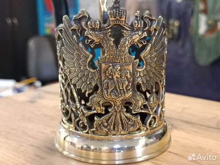 Подстаканник бронзовый
