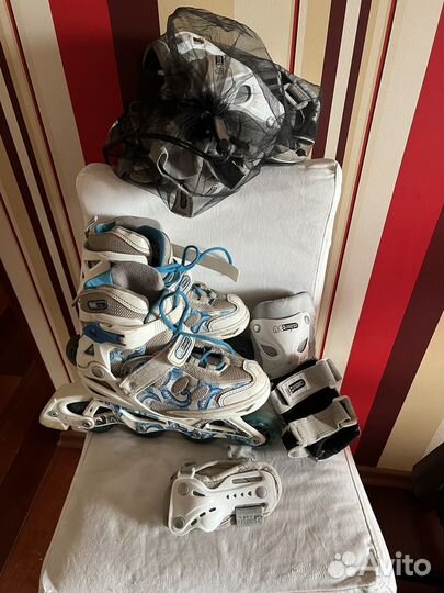 Роликовые коньки трансформеры 31-36 с защитой