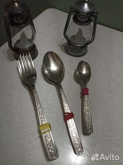 Столовые, десертные и чайные ложки, вилки СССР