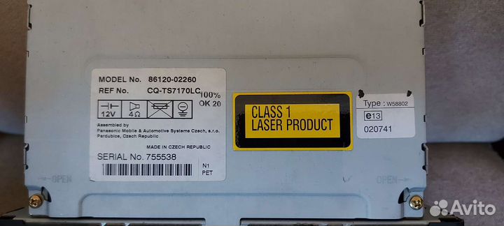 Автомагнитола штатная Тойота Королла 120