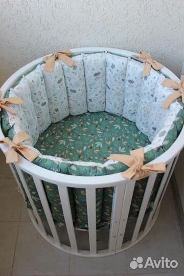Бортики в детскую круглую кроватку б/у