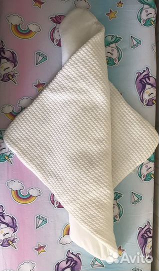 Плед детский вязаный с подкладкой