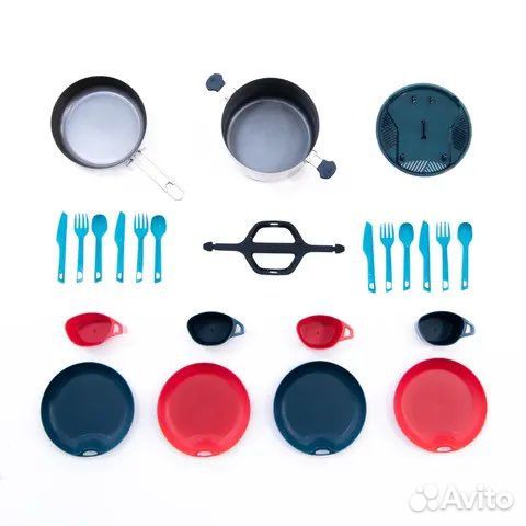 Набор посуды нерж стали с антиприг MH500 Quechua