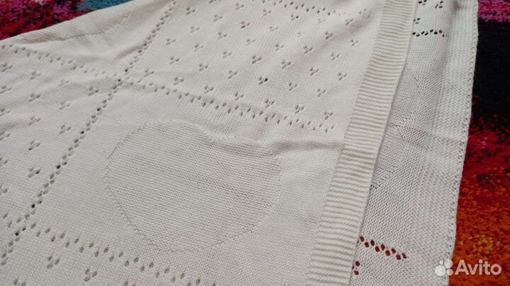 Плед на выписку вязаный