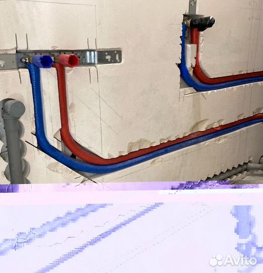 Разводка труб, монтаж теплого пола, сантехник