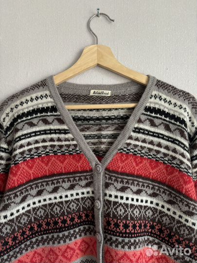 Винтажный кардиган с орнаментом мохер