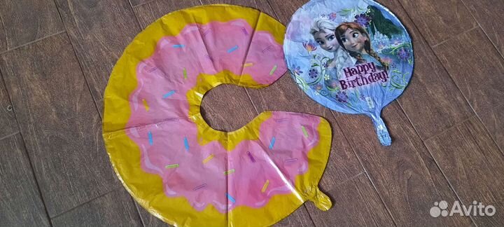 Фольгированный шар пончик Холодное сердце эльза