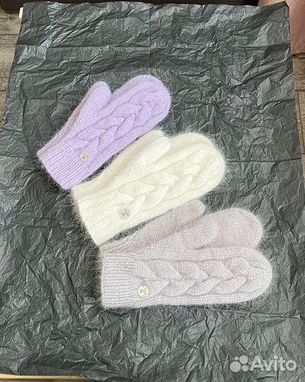 Варежки с косичкой