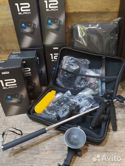 GoPro 12 + набор креплений в кейсе 50шт