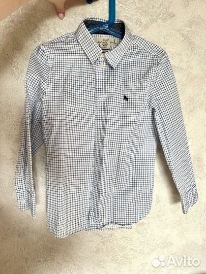 Рубашка H&M на мальчика в клетку, р. 122