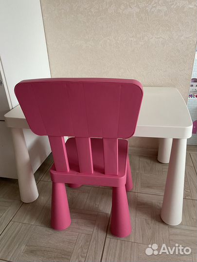 Детский стол и стул маммут икея
