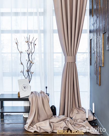 Шторы блэкаут Амадео дымчато-розовый новые пошив