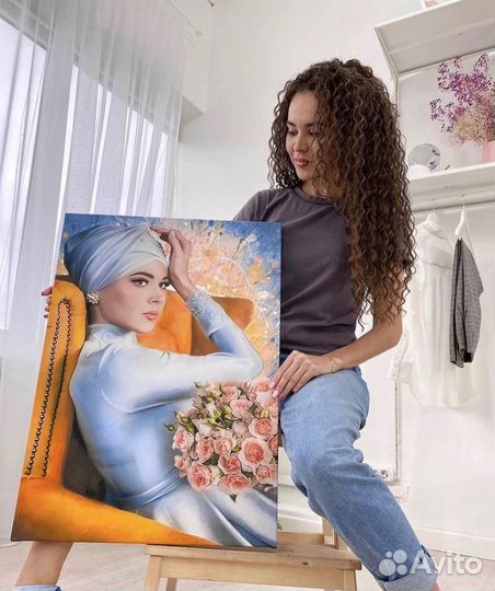 Портрет по фото на холсте (печать на холсте)