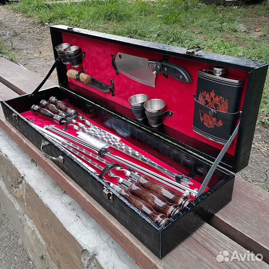 Шашлычный набор № 8 подарочный в кейсе