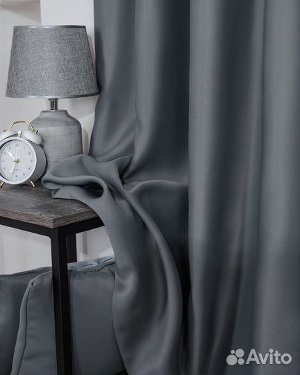 Портьеры блэкаут Амадео Серый шторы