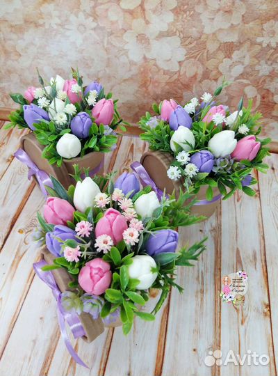 Букет тюльпанов из мыла. Ручная работа